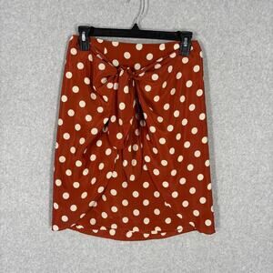 Wrap Tie Skirt‎ Small Mini Satin Tulip Silky Burnt Rust Feminine Mediterranean